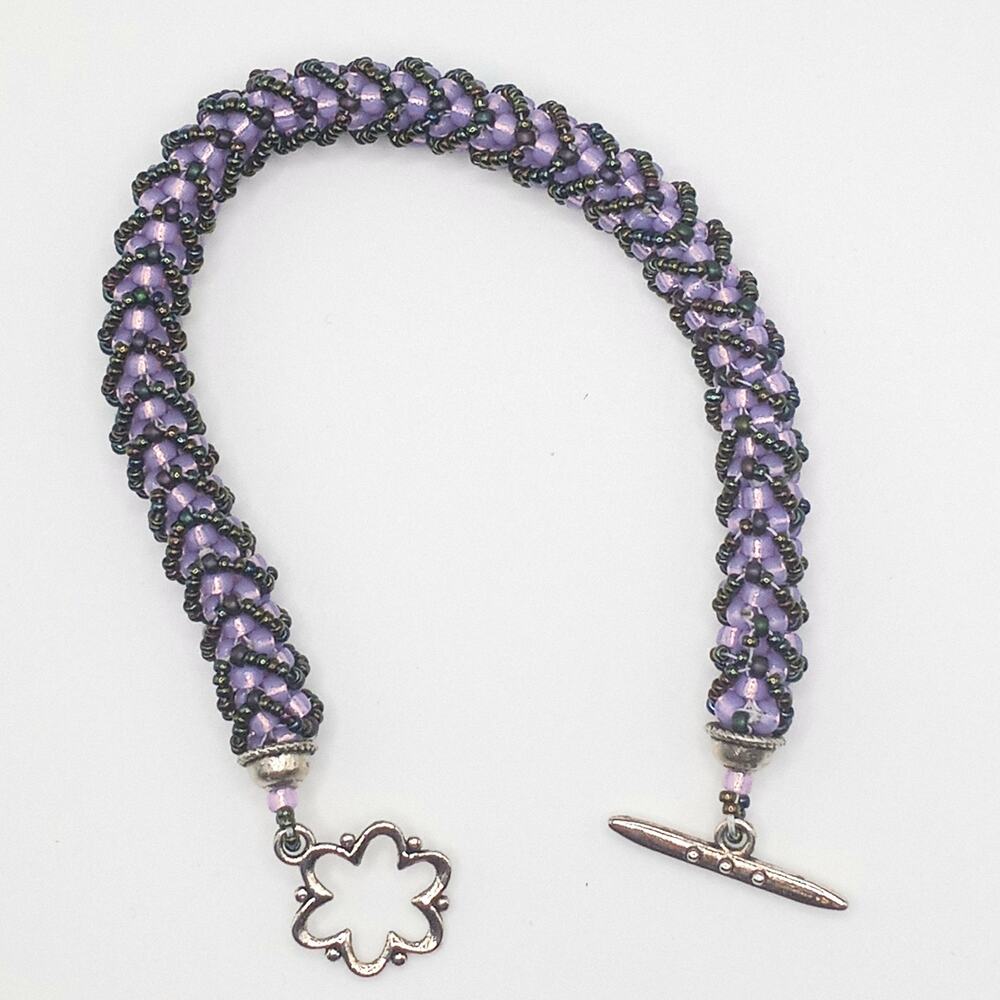 HANDMADE Violet Netted Rope Bracelet  7.5'' - Picture 6 of 6